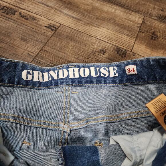 Grindhouse Rip N Repair Denim Jeans Light wash size 34 Distressed 2328 - Picture 4 of 8